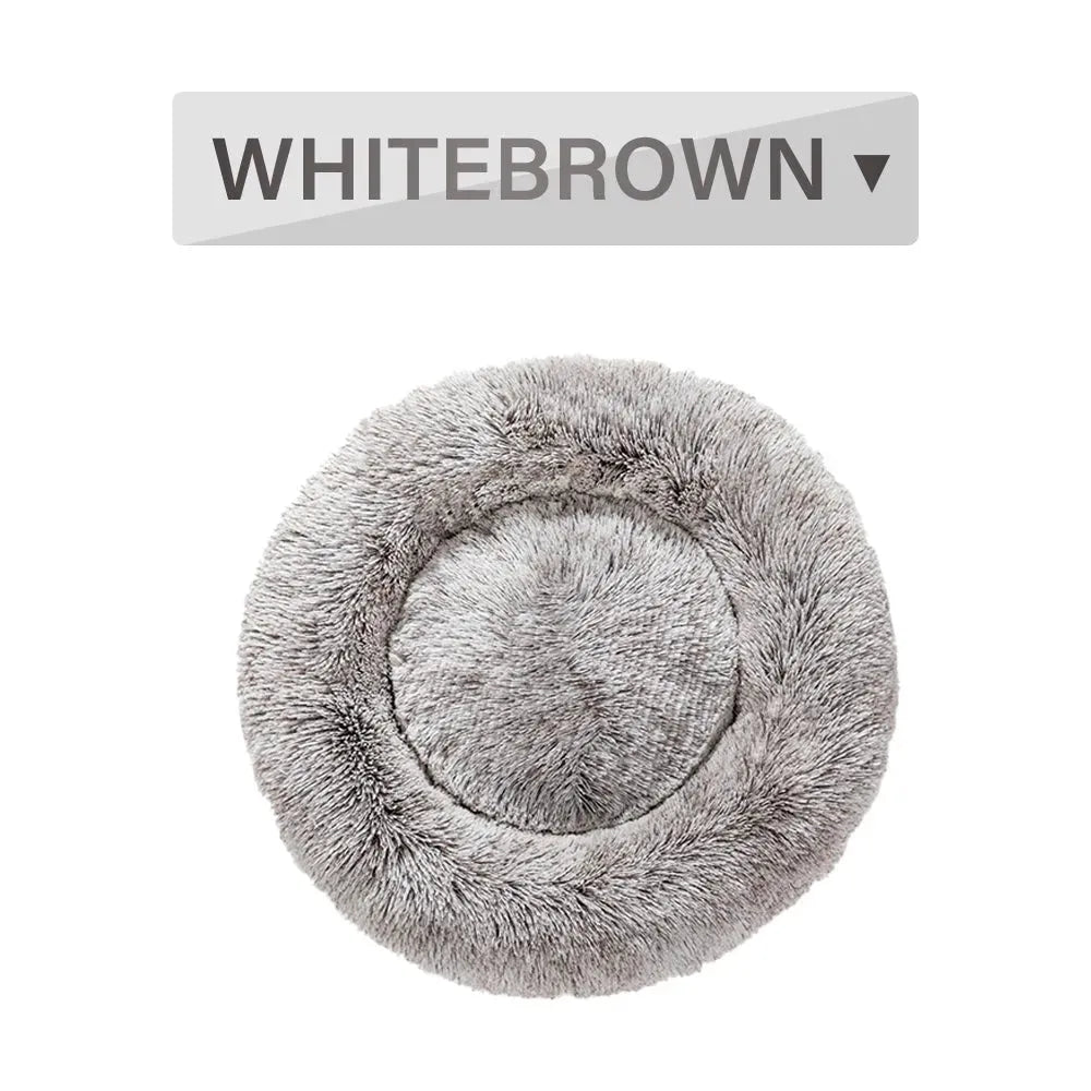 Fluffy Donut Dog Bed Warm Soft Long Plush Pet Cushion Dog House Cat Bed Washable Pet Sofa Mat Calming Samll Large Dog Beds - Bellarte Enchanté Fluffy Donut Dog Bed Warm Soft Long Plush Pet Cushion Dog House Cat Bed Washable Pet Sofa Mat Calming Samll Large Dog Beds